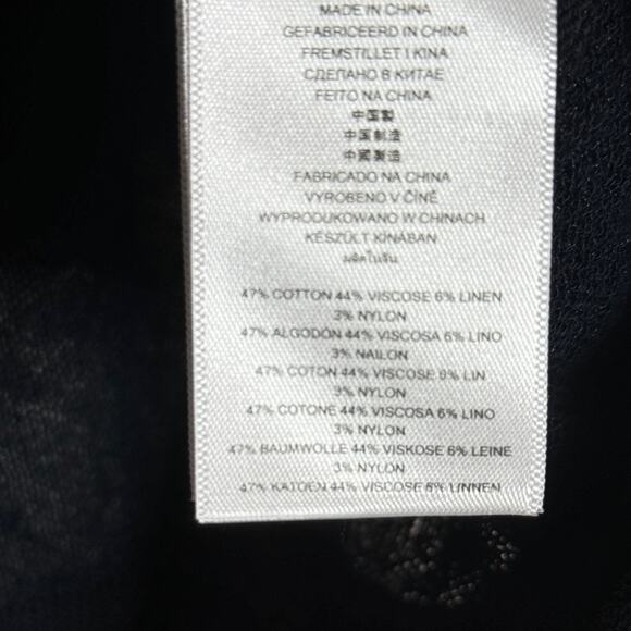 Michael Kors Dark Navy Sheer Linen Blend Striped Sweater Size Large - Picture 4 of 4